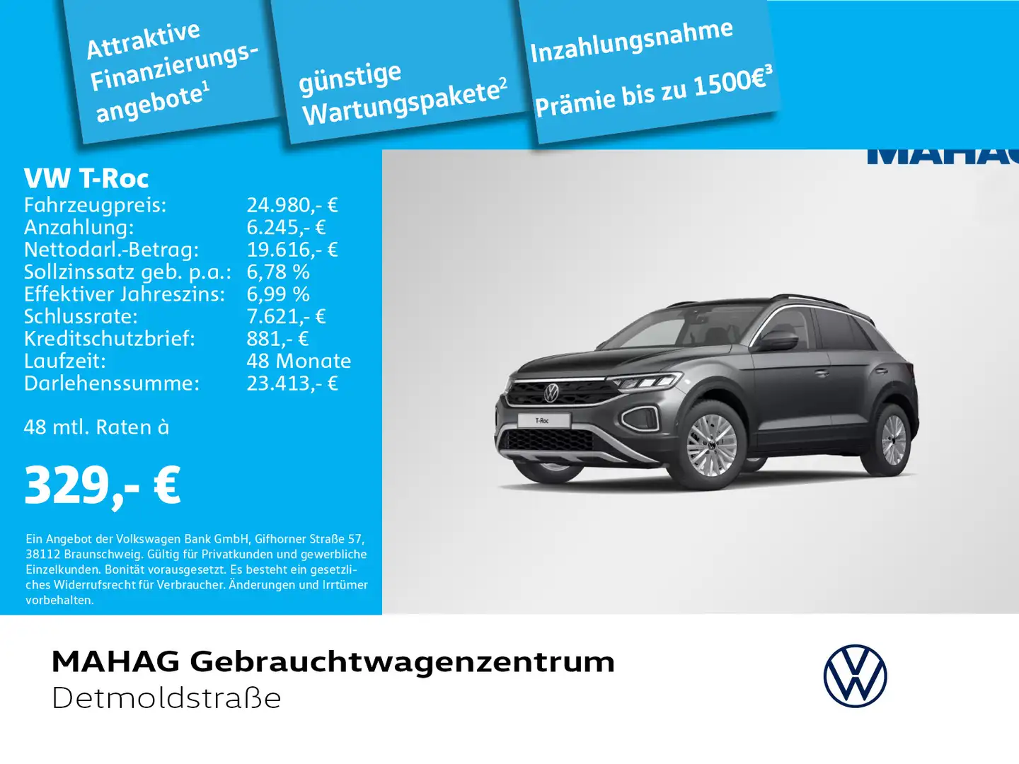 Volkswagen T-Roc T-ROC 1.5 TSI LIFE AppConnect LED DigitalCockpit Grau - 1
