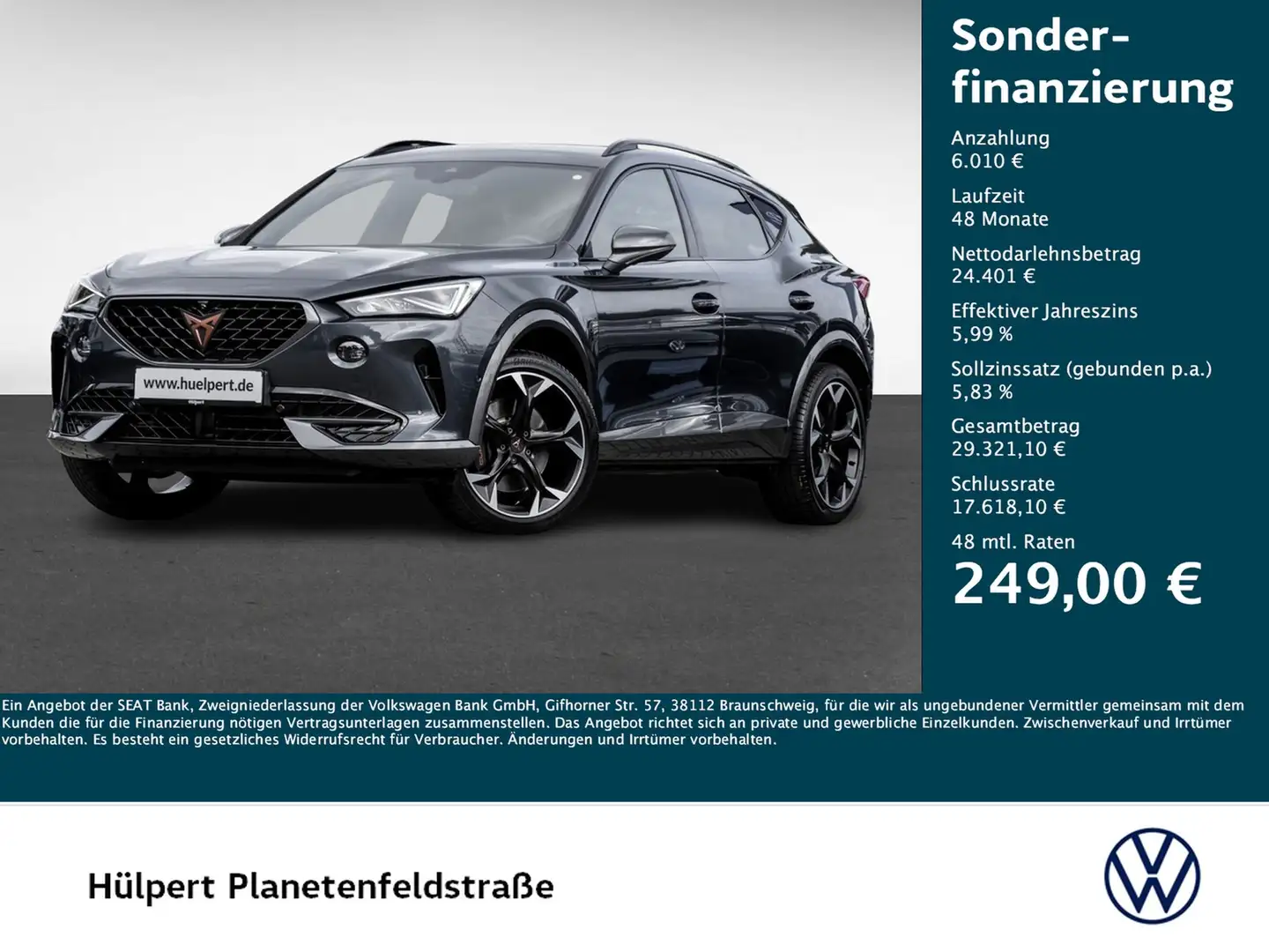CUPRA Formentor 2.0 VZ 360°CAM ACC LM19 E-KLAPPE NAVI Gris - 1