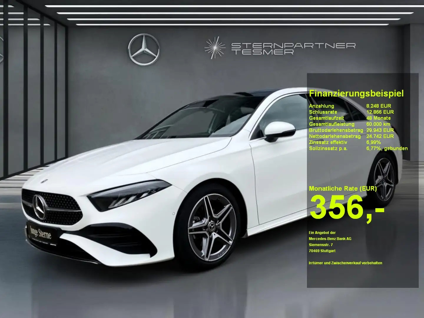 Mercedes-Benz A 200 AMG-Limo Pano RFK LED LED-Perf.Sportsitze Blanco - 1