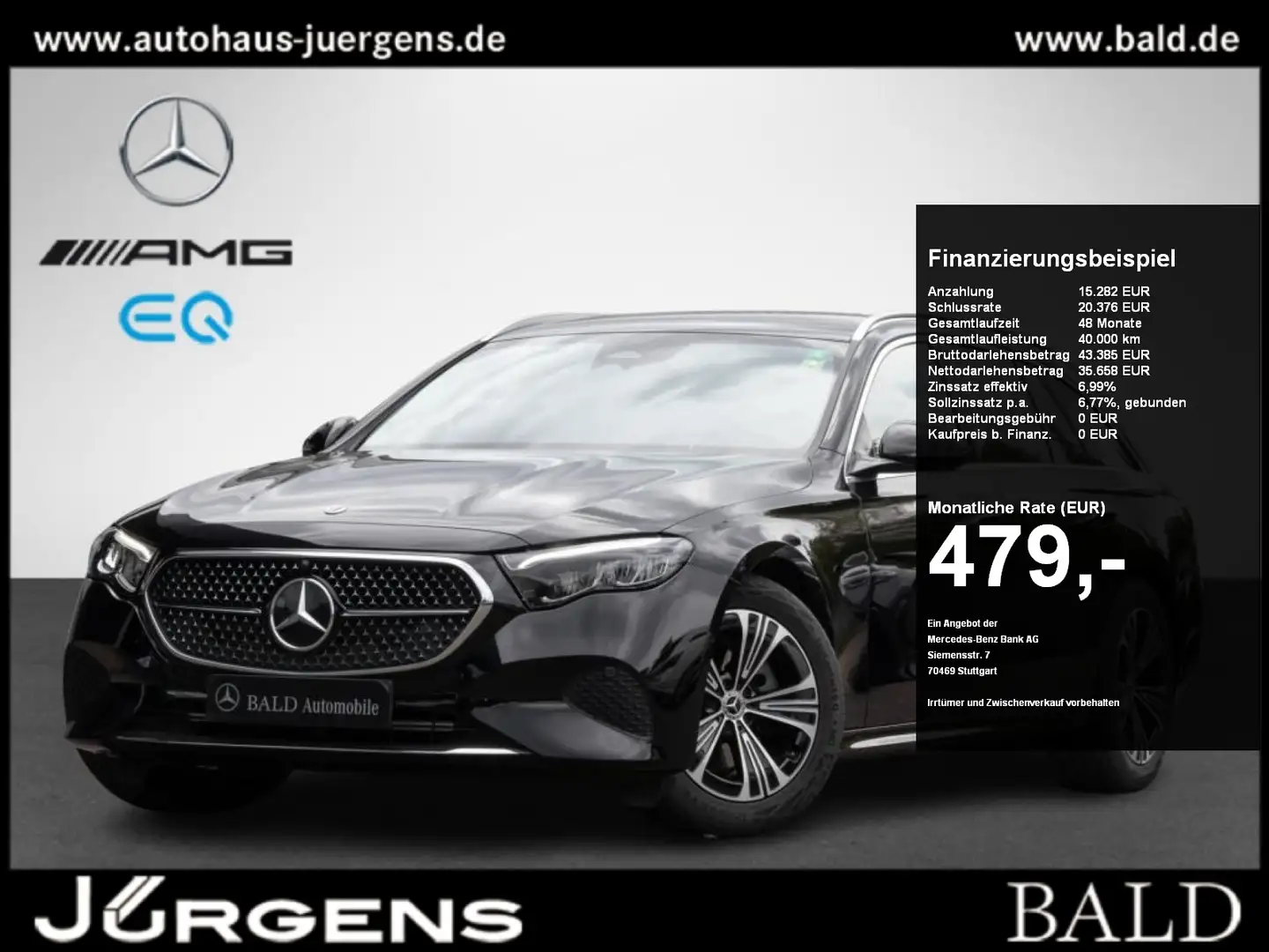 Mercedes-Benz E 220 d T Avantgarde/Wide/LED/AHK/Stdhz/Totw/18" Noir - 1