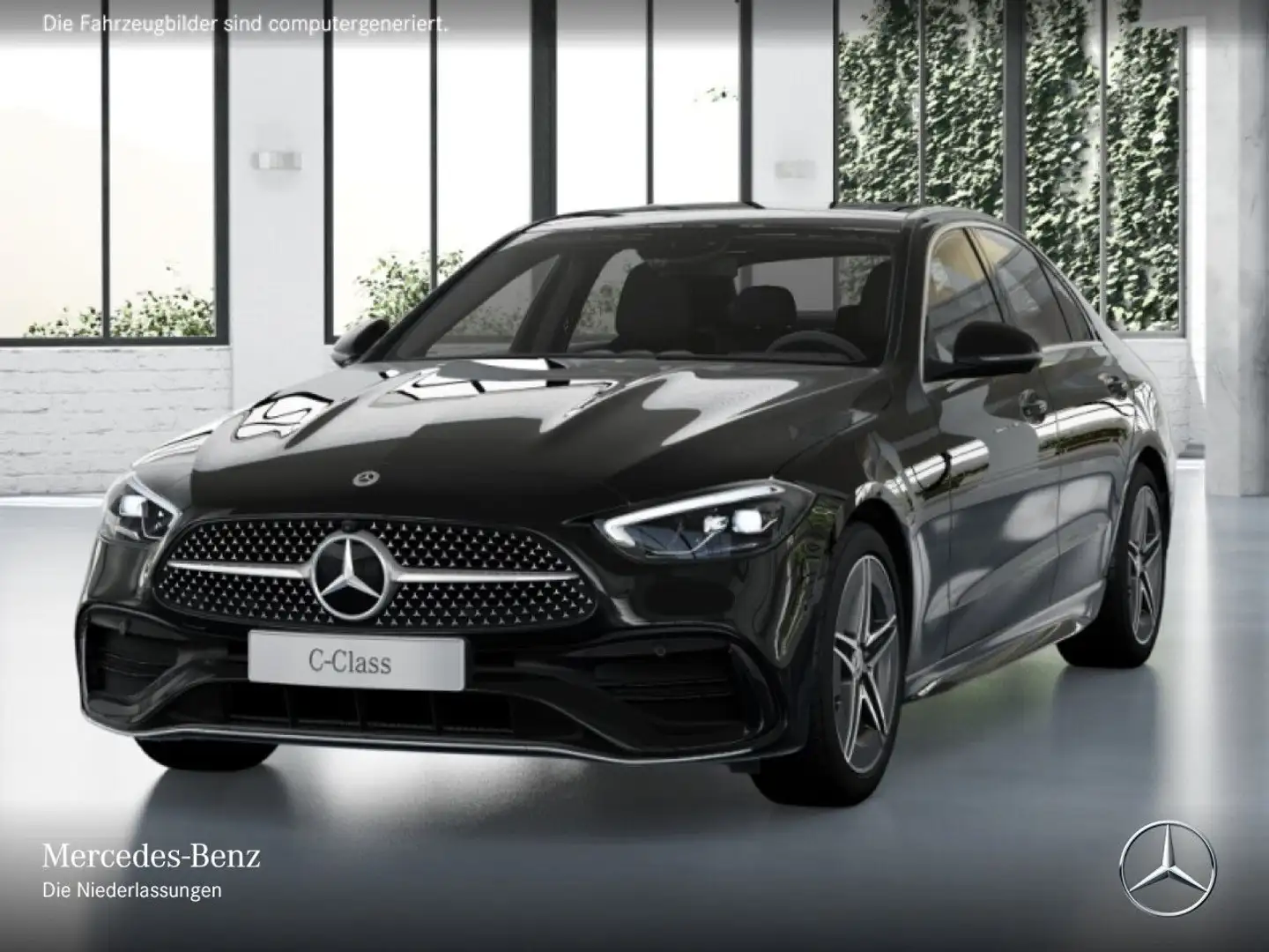 Mercedes-Benz C 180 AMG+PANO+360+AHK+LED+TOTW+KEYLESS+9G Schwarz - 2