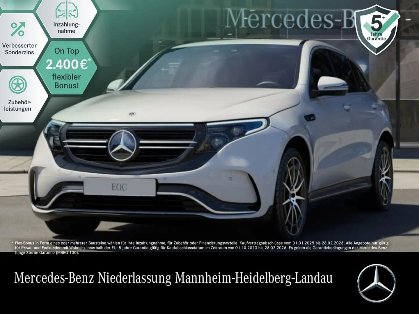 Mercedes-Benz EQC 400 4M AMG+MULTIBEAM+FAHRASS+KAMERA+KEYLESS Blanc - 1