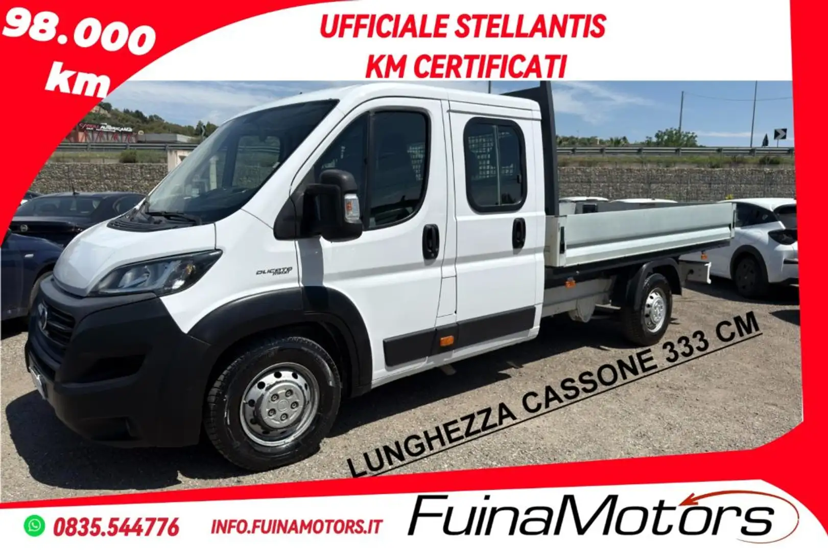 Fiat Ducato 35 2.3 MJT 140CV PL XL Cassone Doppia Cabina 7 Pos Bianco - 1