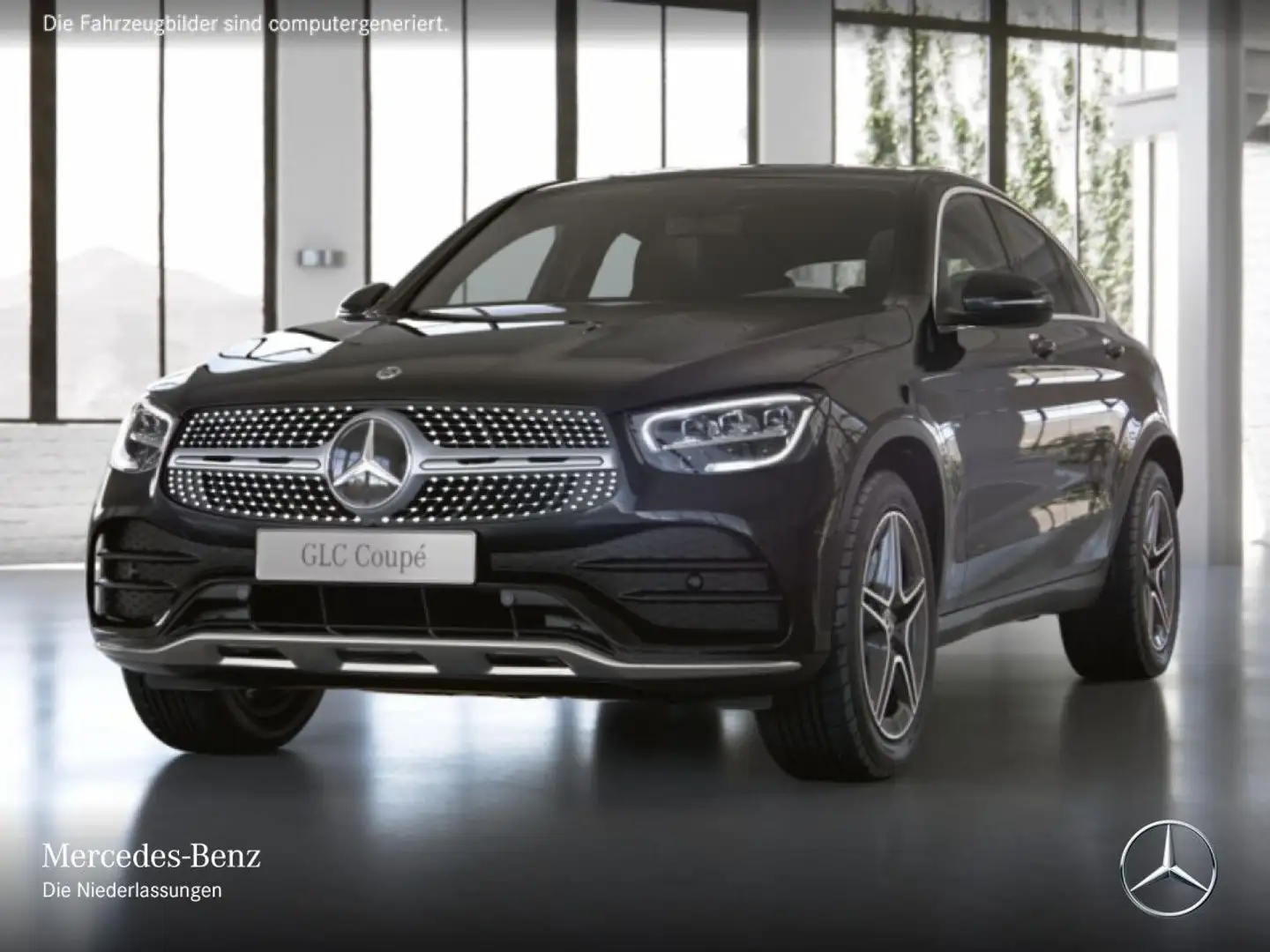 Mercedes-Benz GLC 300 e Coupé 4M AMG+AHK+LED+KAMERA+SPUR+TOTW Schwarz - 2