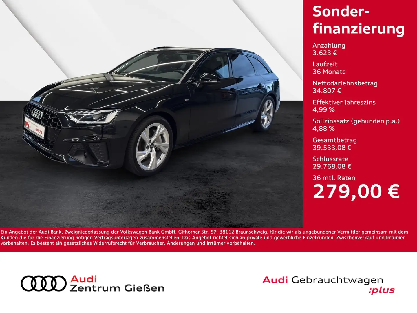 Audi A4 Avant 40 TDI S-tronic S line Black Pano Navi Schwarz - 1