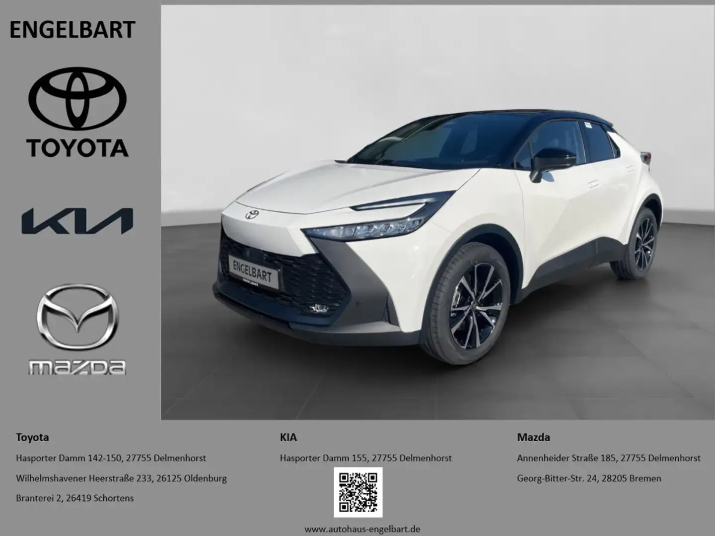 Toyota C-HR 1,8 Hybrid Black&White inkl. Winterkompletträder * Weiß - 1