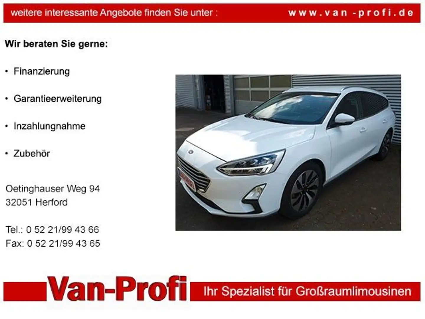Ford Focus Turnier Cool & Connect NAVI-LM-etc. 47 tkm Blanc - 1
