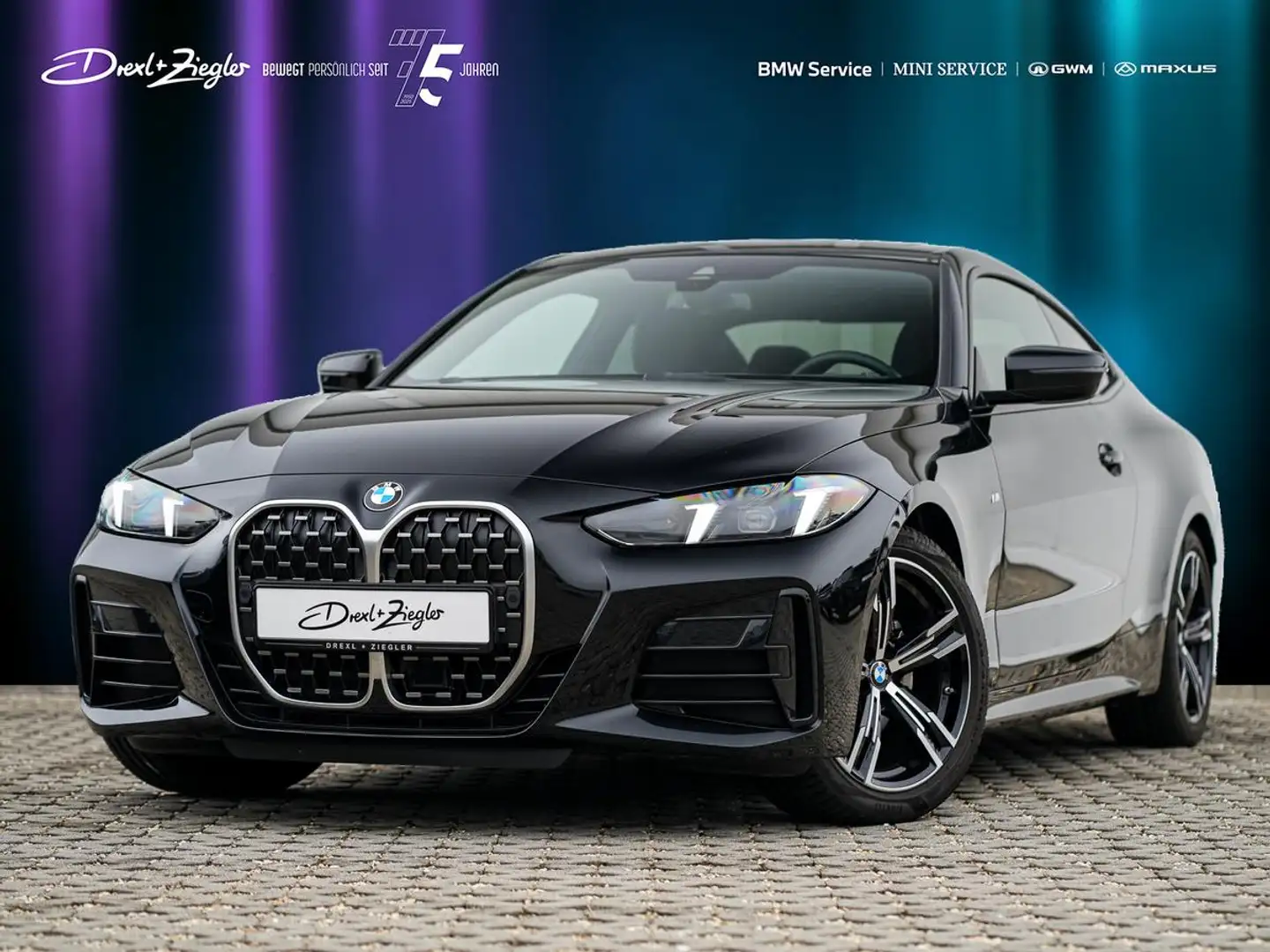 BMW 420 d Coupe M Sport ACC Glasdach Navi SGlas ParkA Schwarz - 1
