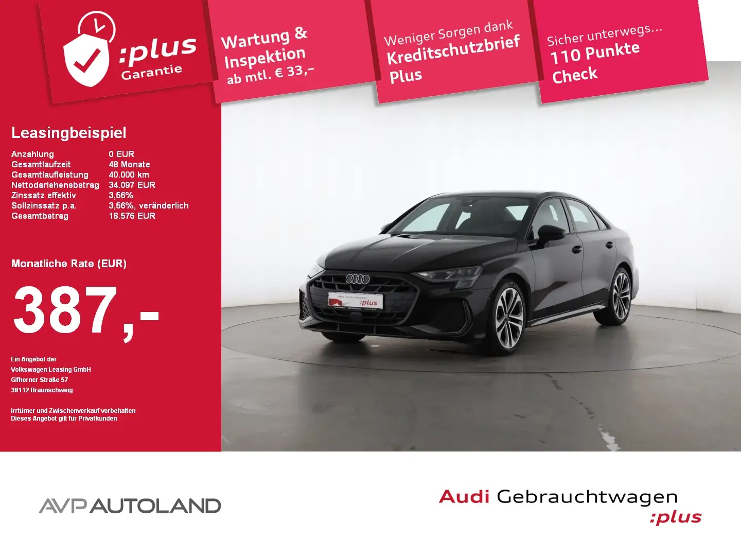 Audi A3 Limousine 35 TFSI S tronic S line Facelift Black - 1
