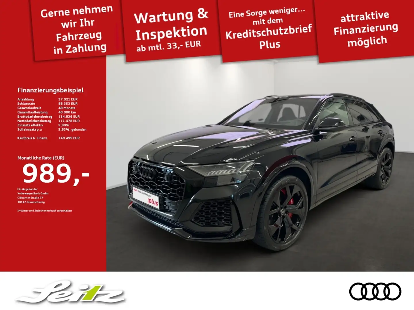 Audi RS Q8 4.0 TFSI quattro *B&O*KERAMIK*HEAD-UP*AHK* Schwarz - 1