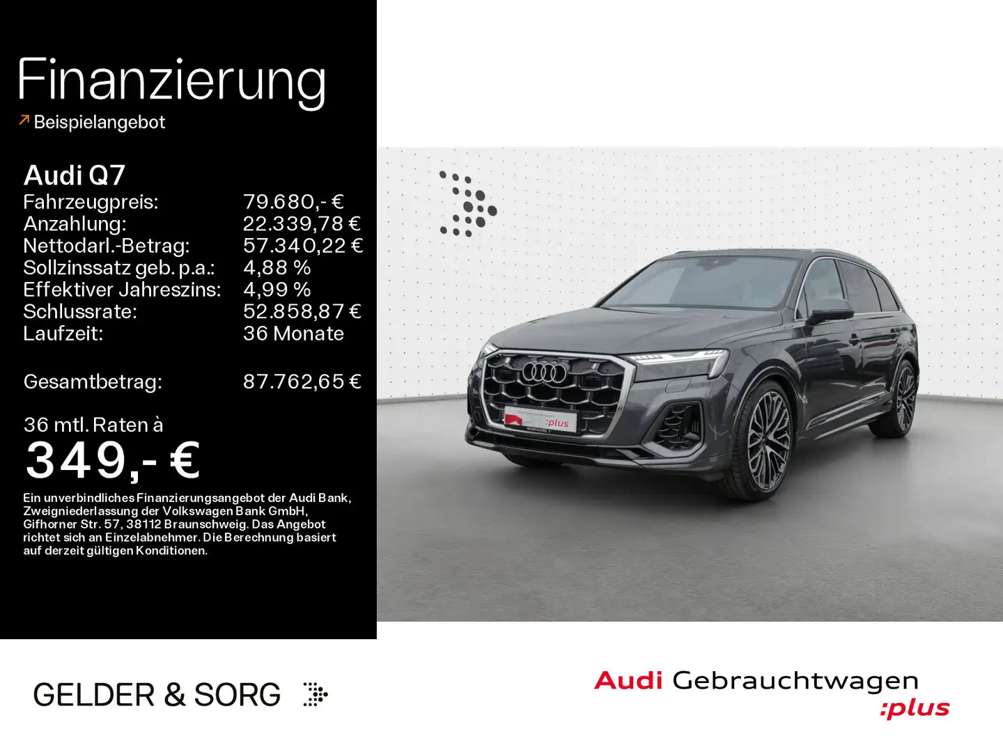 Audi Q7 55 TFSI qu. S line B&O*7Sitze*Air*Pano*HuD Gris - 1