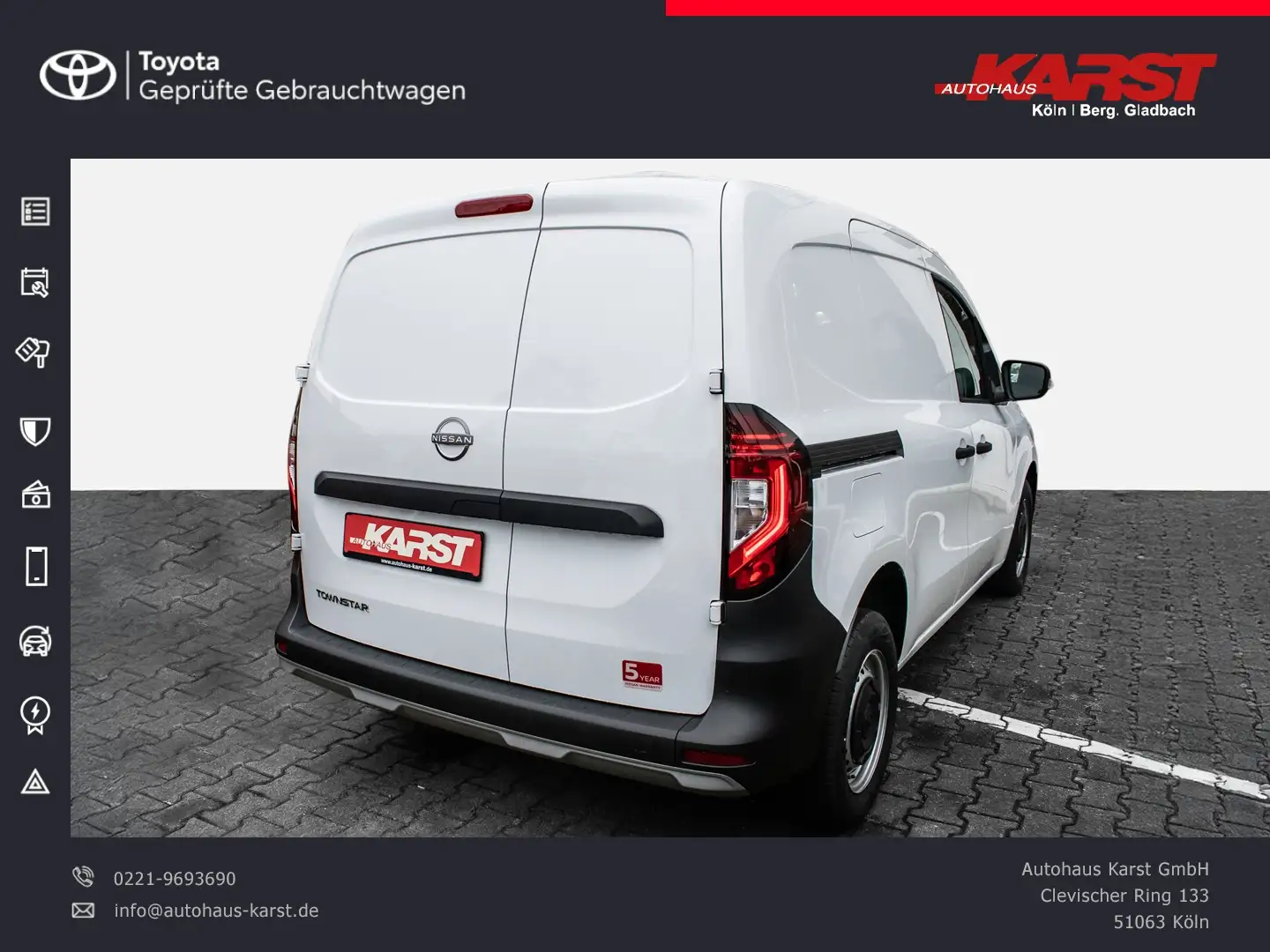 Nissan Townstar Kasten L1 Visia Klima, 3000 KM Original Wit - 2