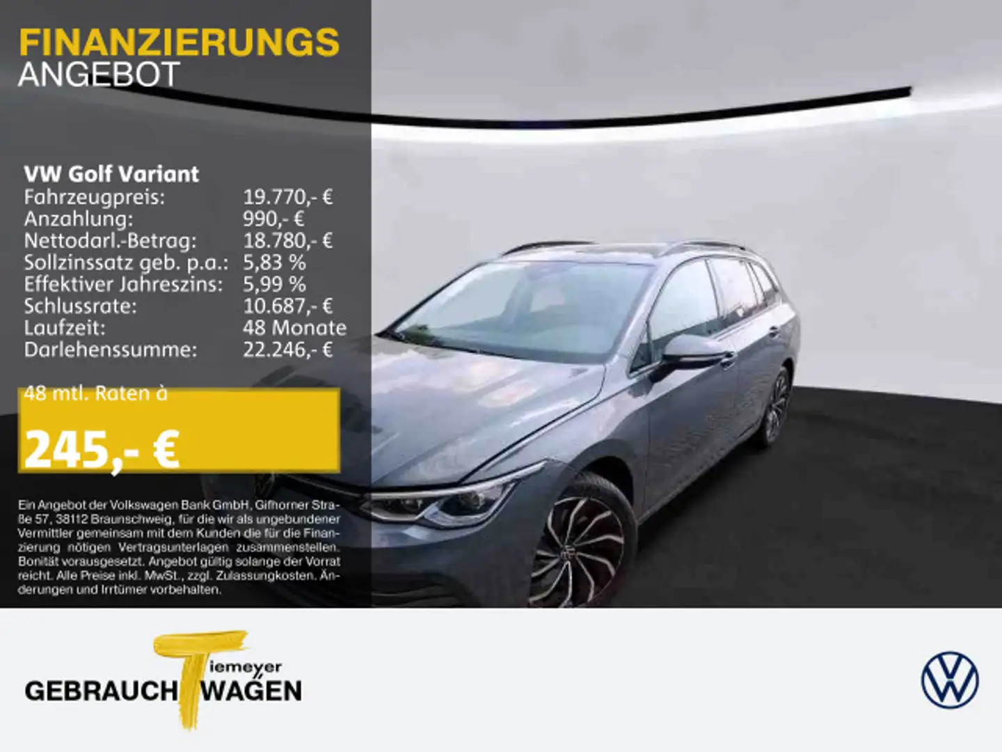 Volkswagen Golf Variant 2.0 TDI DSG LIFE LM17 LED+ ASSIST b Grau - 1