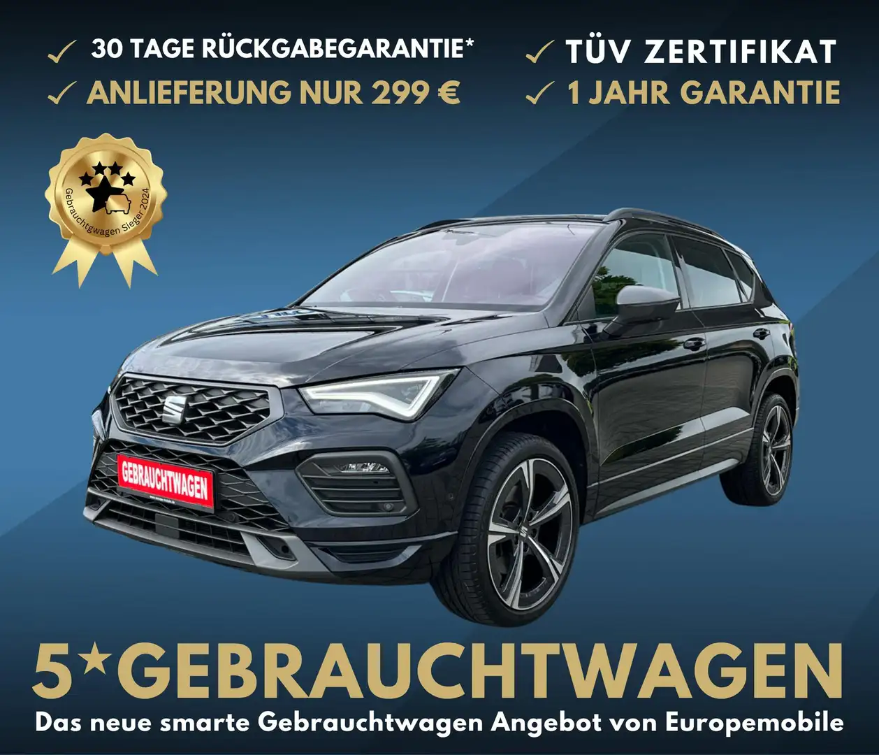 SEAT Ateca FR 1.5 TSI ACT 150 DSG, NAVI, BEATS, FAHRERAS. ... Schwarz - 1