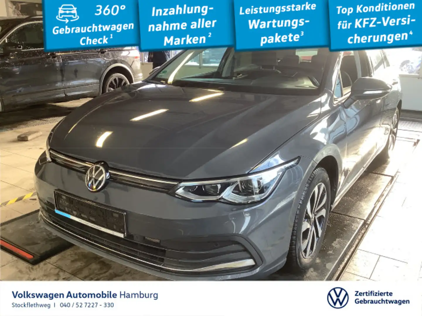 Volkswagen Golf VIII 1.5 TSI Active AHK IQ.Light Pano ACC Grau - 1