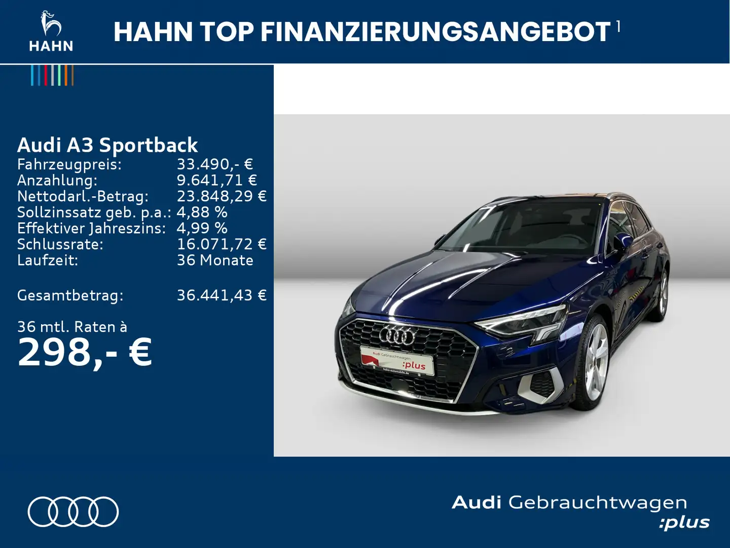 Audi A3 40 TFSIe advanced AHK Virtual Busin Blau - 2