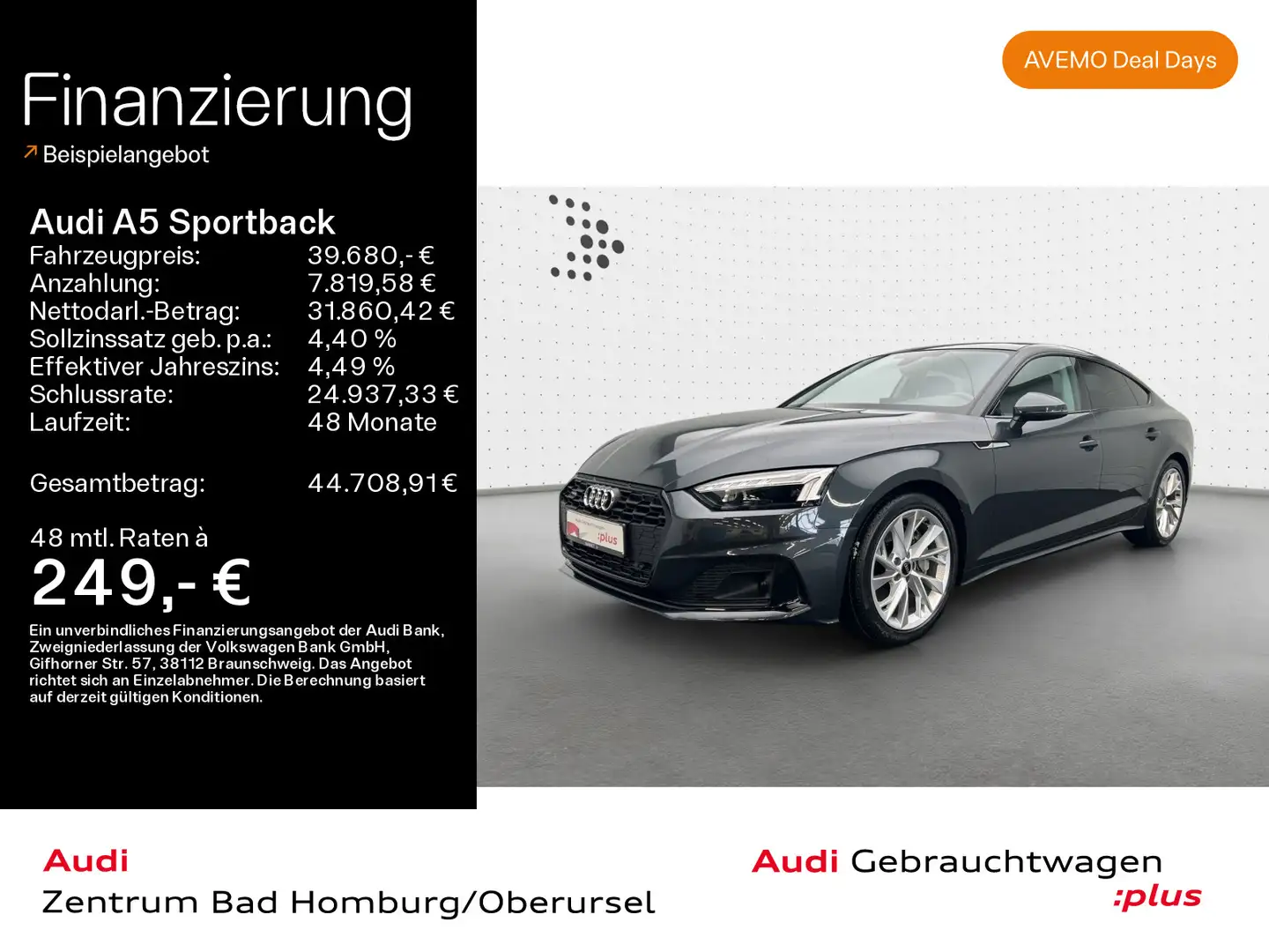 Audi A5 Advanced 45 TFSI quattro*Navi*Matri Grau - 1
