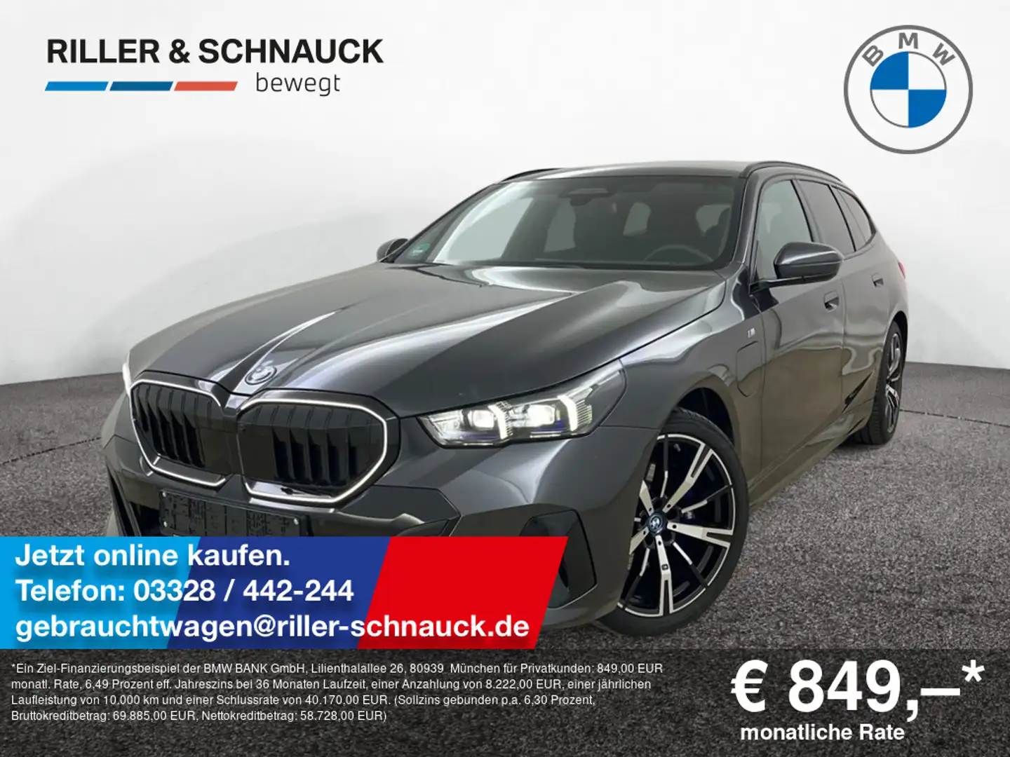 BMW 530 e Touring M Sport Pro AHK+PANO+B&W+360°KAM Grau - 1