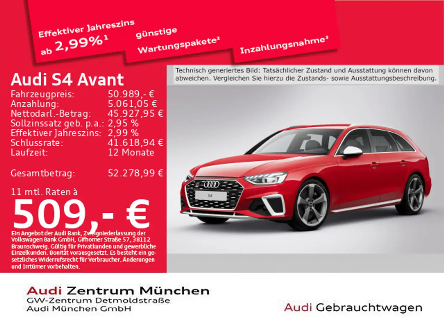 Audi S4 TDI tiptr. AHK/Navi Rot - 1