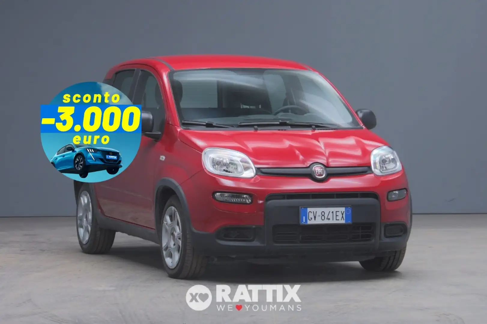 Fiat Panda 1.0 Firefly Hybrid 70CV Rood - 1