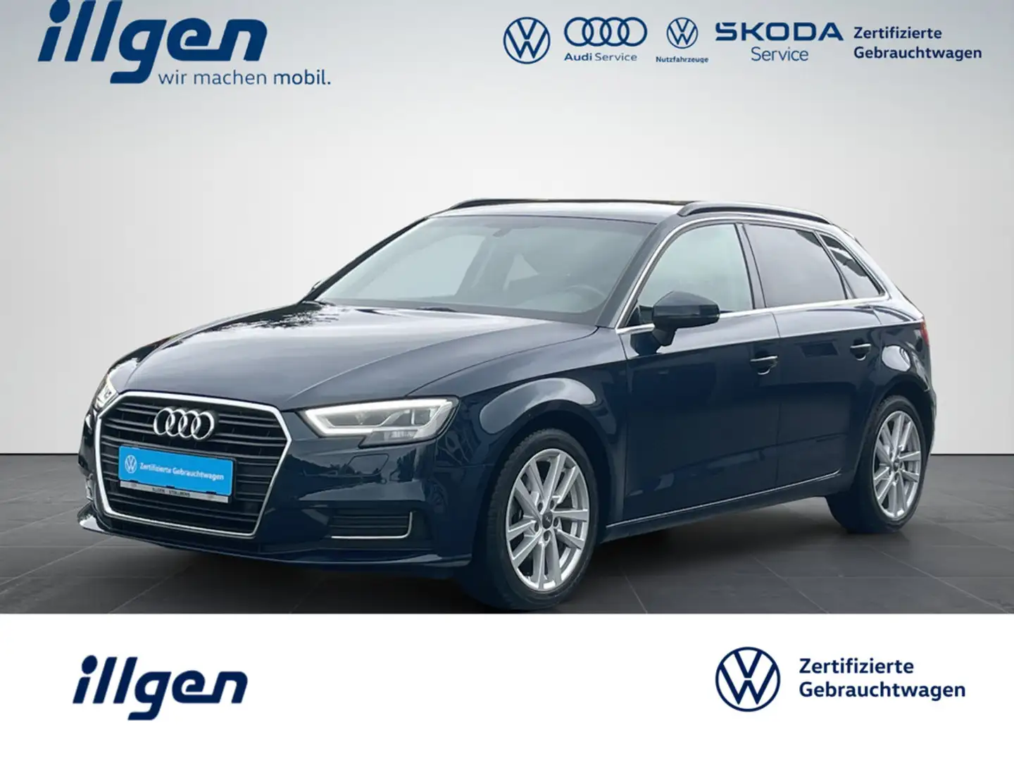 Audi A3 SPORTBACK 1.5 TFSI DESIGN+CLIMAT+LED+SHZ+GRA Bleu - 1