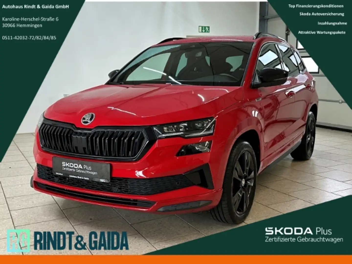 Skoda Karoq 1.5 TSI DSG Sportline DCC Navi ACC Matrix Kamera Rot - 1