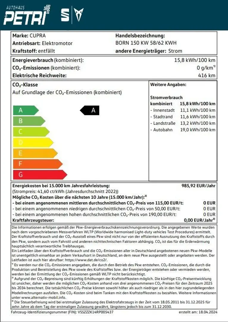CUPRA Born 150kW(204 PS)58 kWh/ Dinamica/ PilotXLPlus Grau - 2