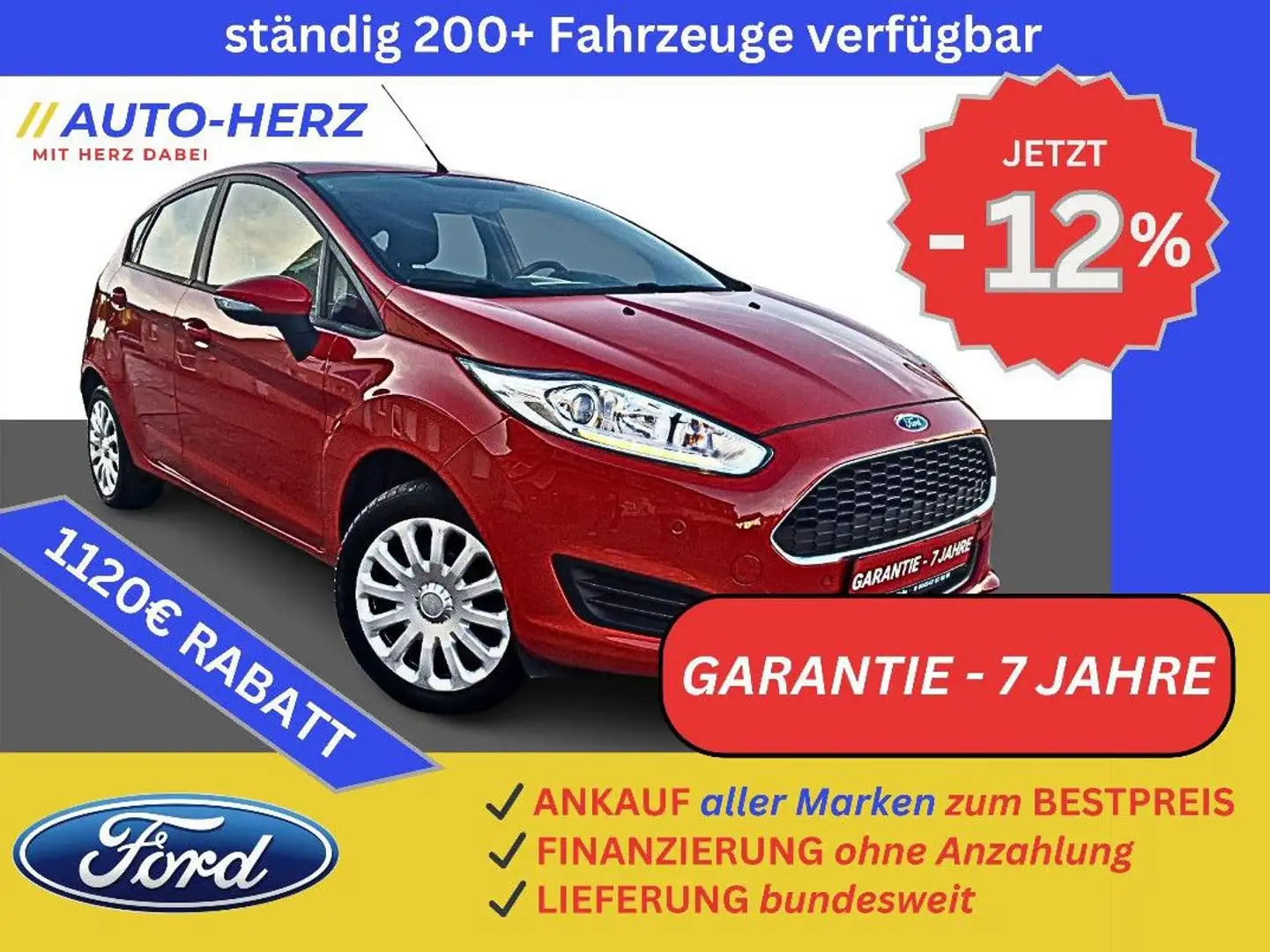Ford Fiesta 5-Trg+Klima+2xPDC+Sitz-&Scheibenheizung Rouge - 1