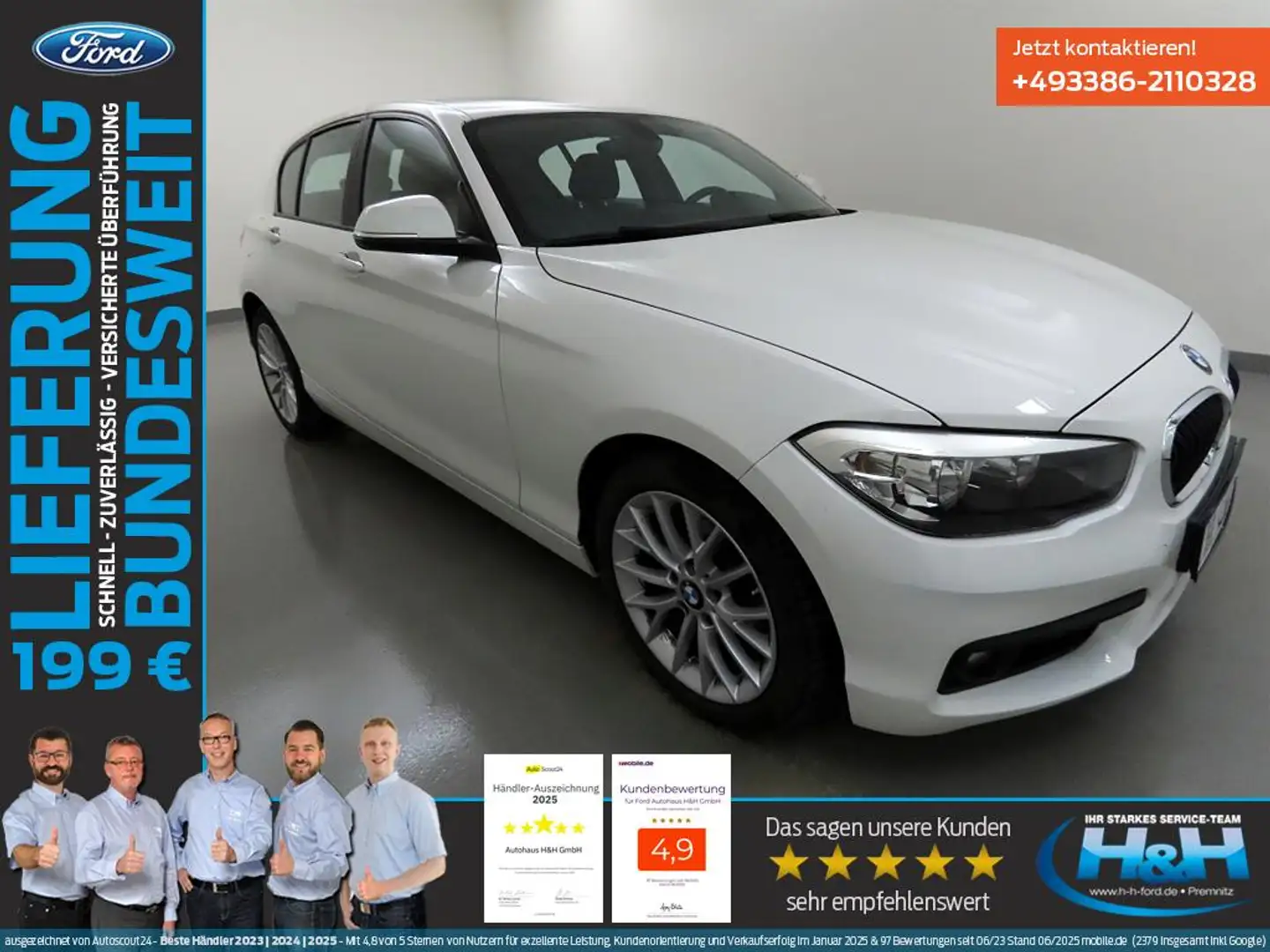 BMW 116 d Advantage Licht-Sichtpaket+Klima+Tempomat Weiß - 1