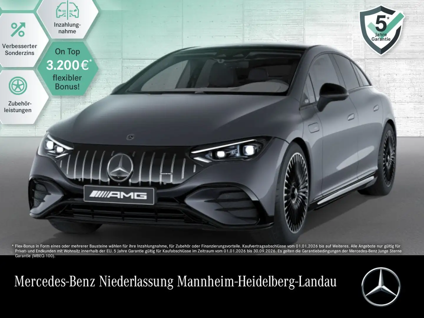 Mercedes-Benz EQE 43 AMG 4M Fahrass Airmat Pano Burmester Distr. Grau - 1