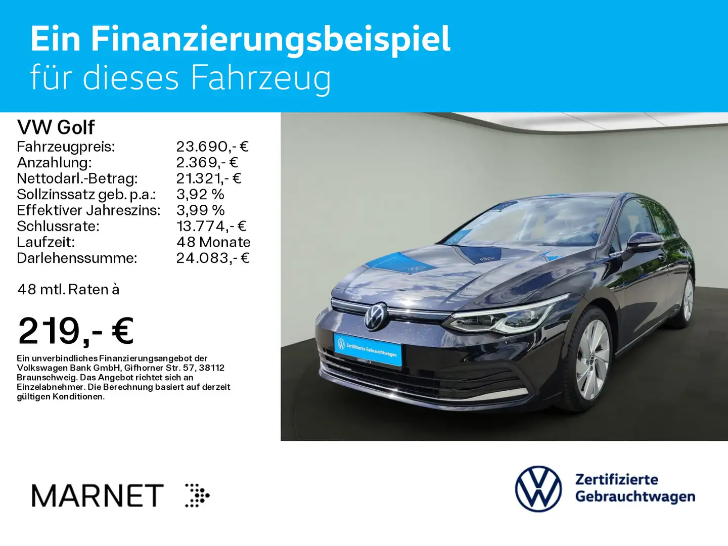 Volkswagen Golf VIII 1.5 eTSI DSG Style*PANO*IQ.LIGHT*AHK* Schwarz - 2