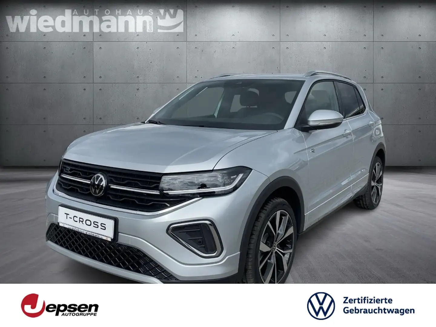 Volkswagen T-Cross R-Line 1.5 TSI  DSG AHK+ACC+RearView+Nav Plateado - 1