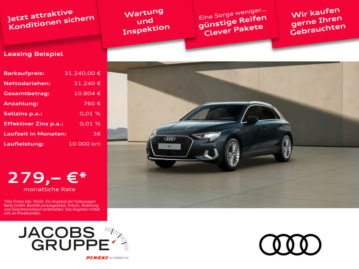 Audi A3 Sportback 35TFSI Smartphone Interface/AHK/APS+/SHZ Grijs - 1