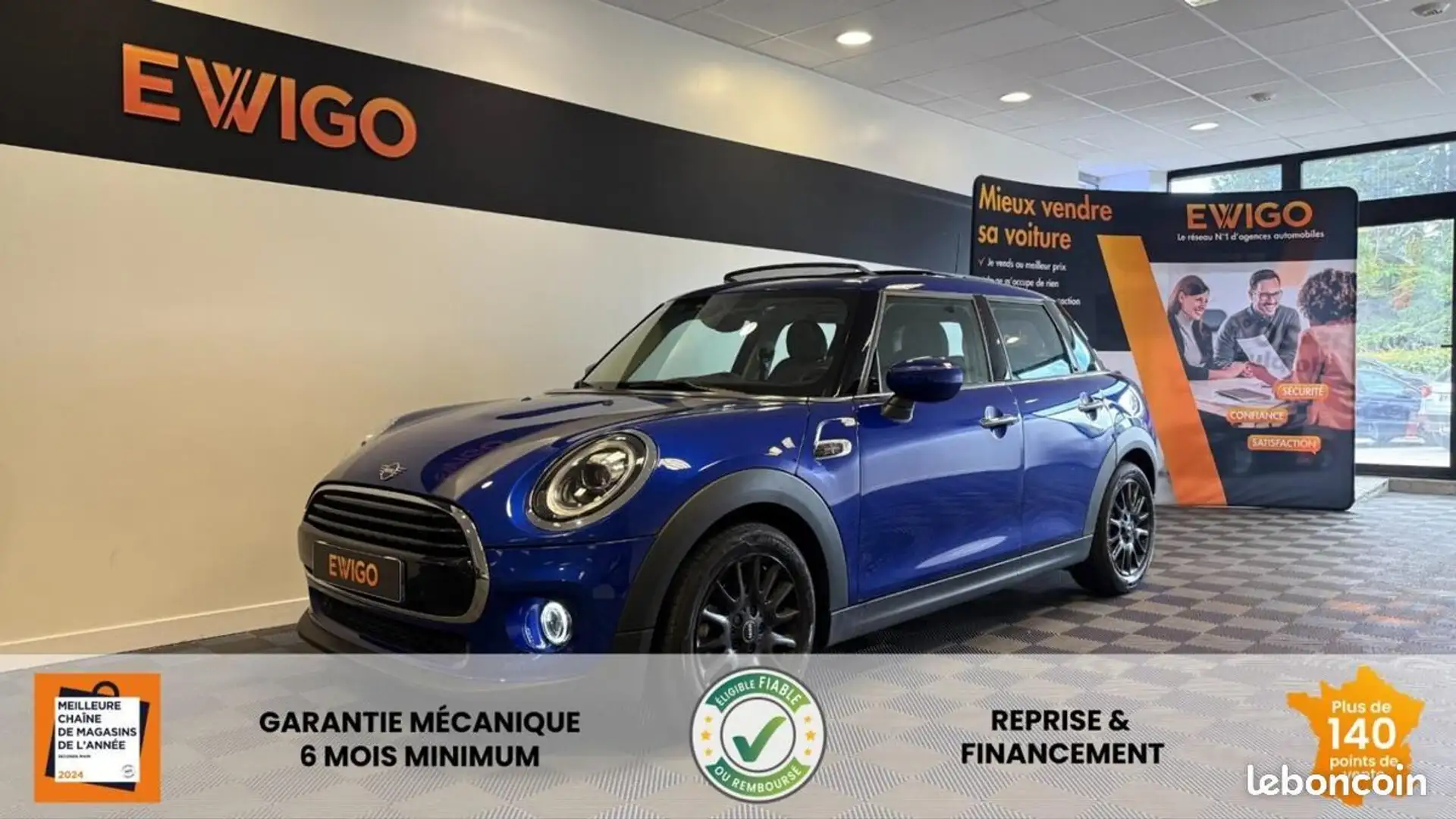 MINI One 1.5 135 COOPER BVA GREENWICH + TOIT PANORAMIQUE SE Bleu - 1