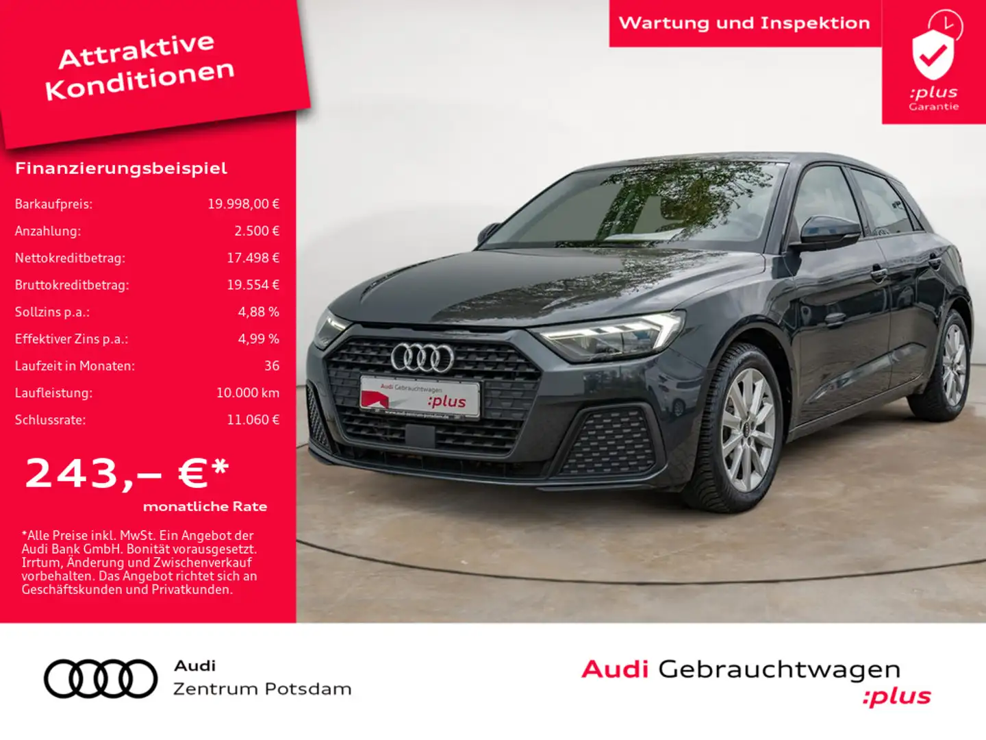 Audi A1 Sportback 30TFSI LED KLIMA PDC SHZ Gris - 1