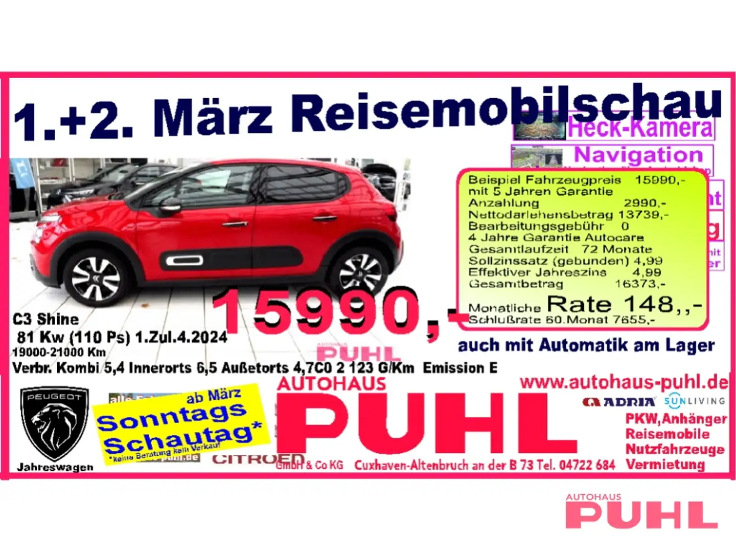 Citroen C3 YOU Turbo 100 1.2 PureTech EU6e, LimS5 Blau - 2