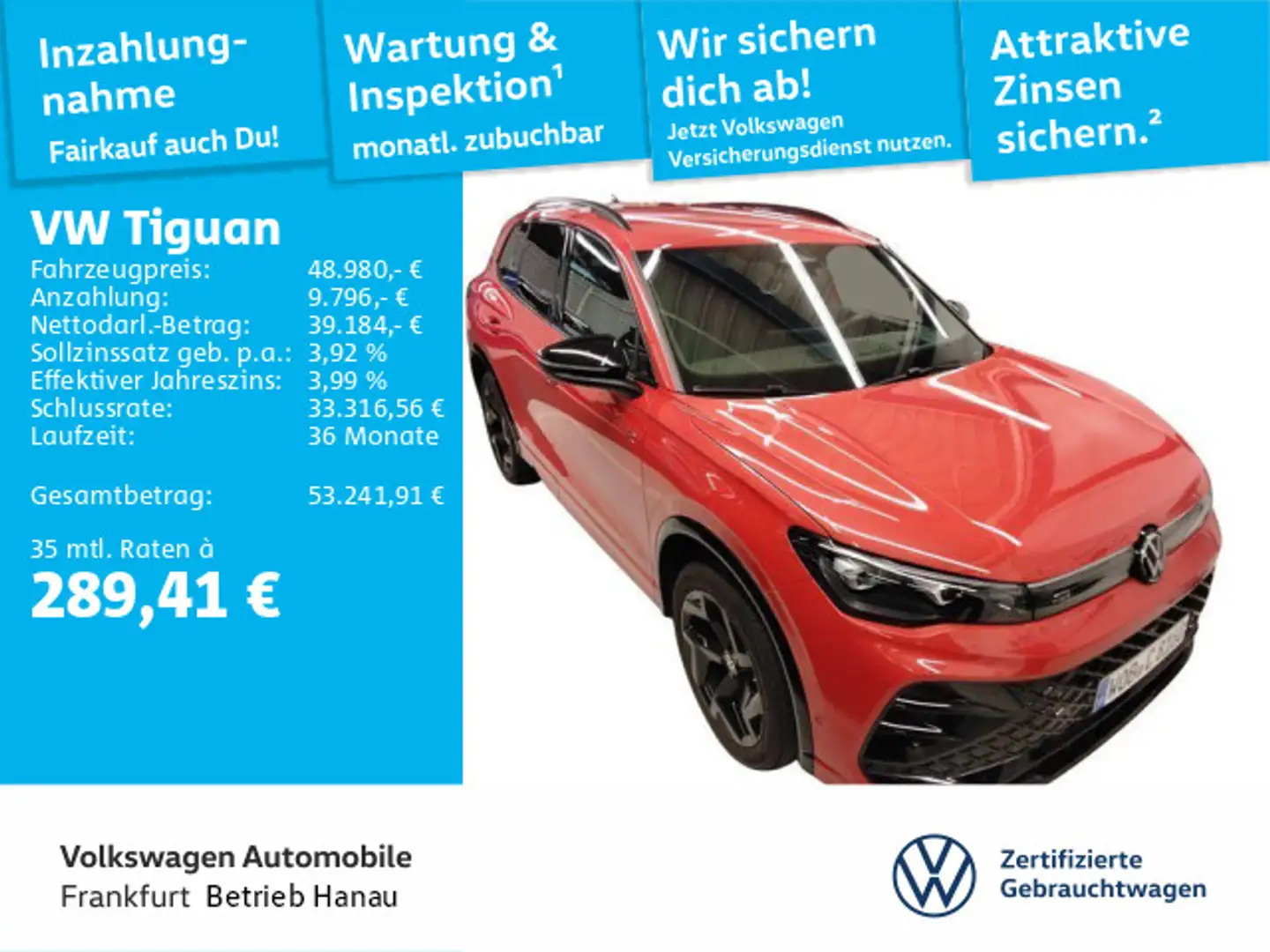 Volkswagen Tiguan 2.0 TDI DSG R-Line 4Motion Navi AHK IQ.LI Schwarz - 1