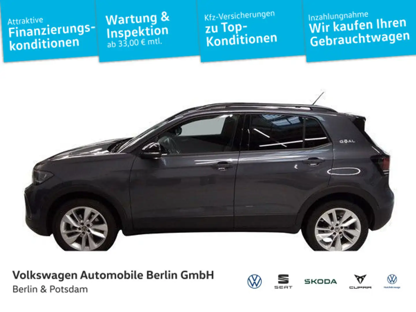 Volkswagen T-Cross 1.0 TSI Goal 5J-Garantie LED Nav Sitzhzg Grau - 1