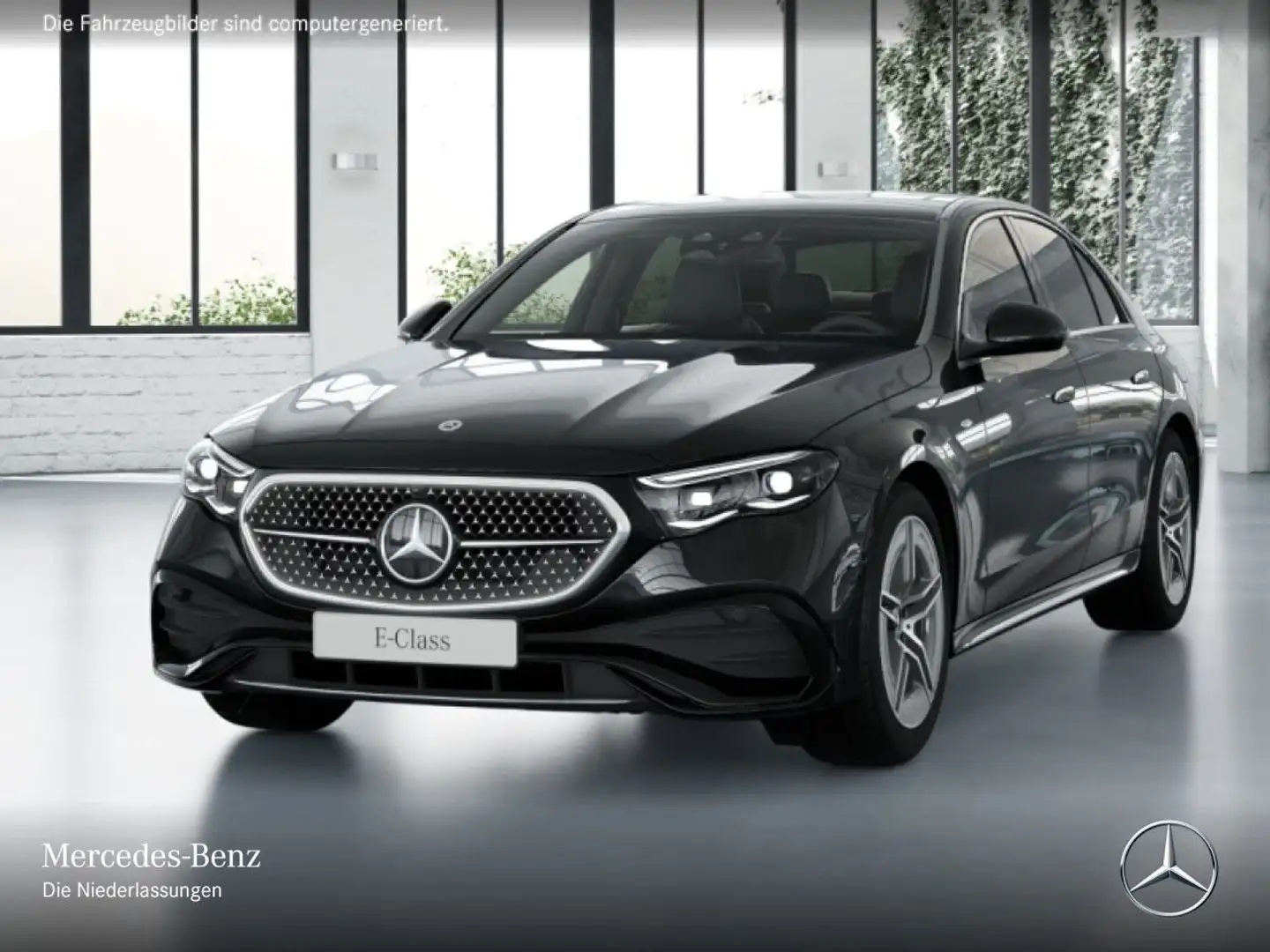 Mercedes-Benz E 300 e 4M Hybrid AMG Fahrass 360° Pano Distr+ PTS Schwarz - 2