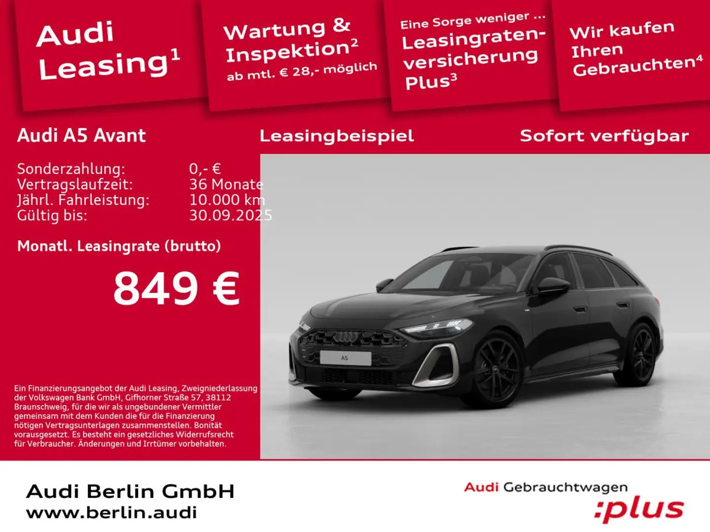 Audi A5 Avant TDI quattro S tronic Schwarz - 1