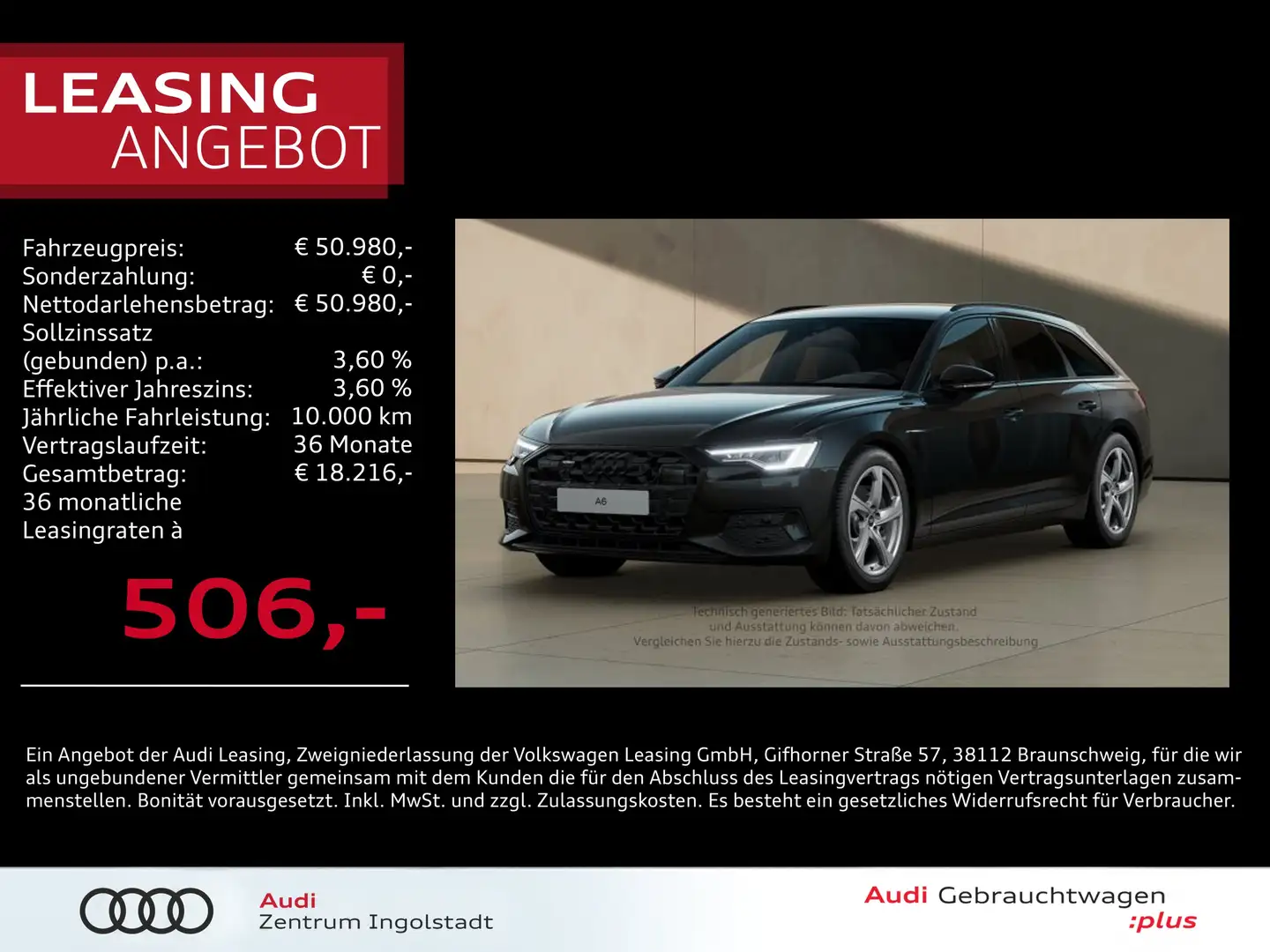 Audi A6 Avant 45 TDI qu MATRIX AHK 19" OPT. SCHW.+ Advance Schwarz - 1