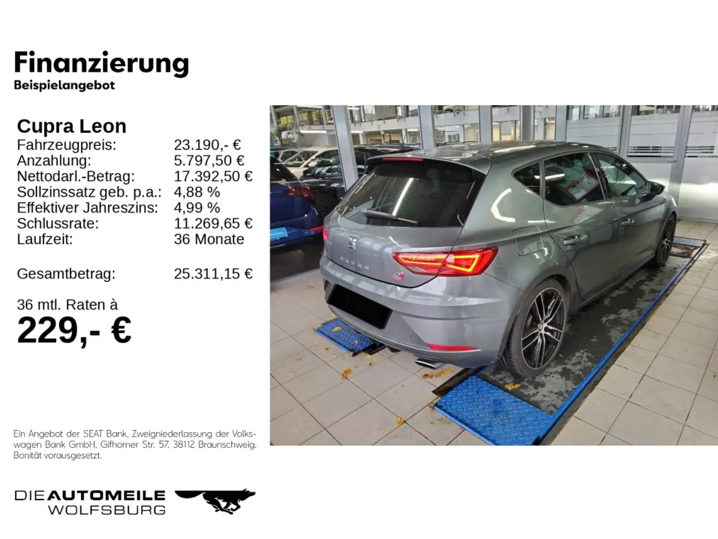 CUPRA Leon 2.0 TSI DSG Cupra 300 ACC/Pano/Rückkam Grau - 2