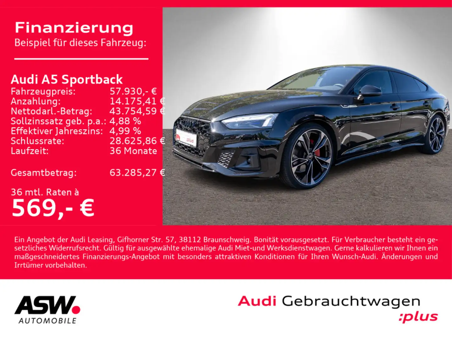 Audi A5 S line 40TDI quattr Navi Matrix AHK Schwarz - 1