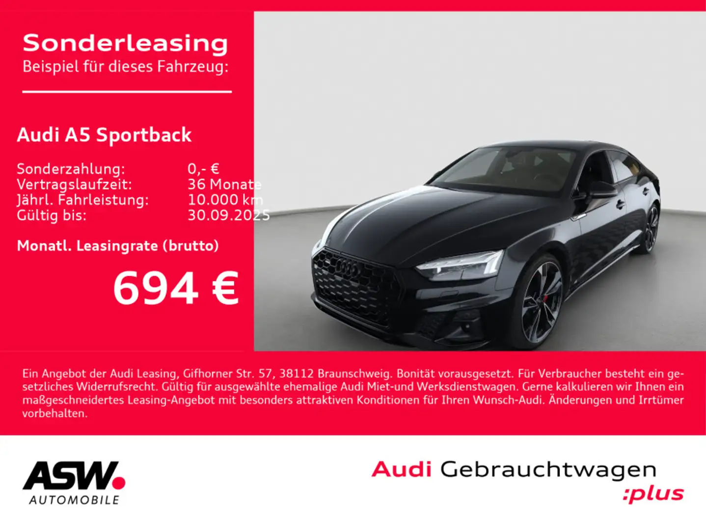 Audi A5 S line 40TDI quattr Navi Matrix AHK Schwarz - 1
