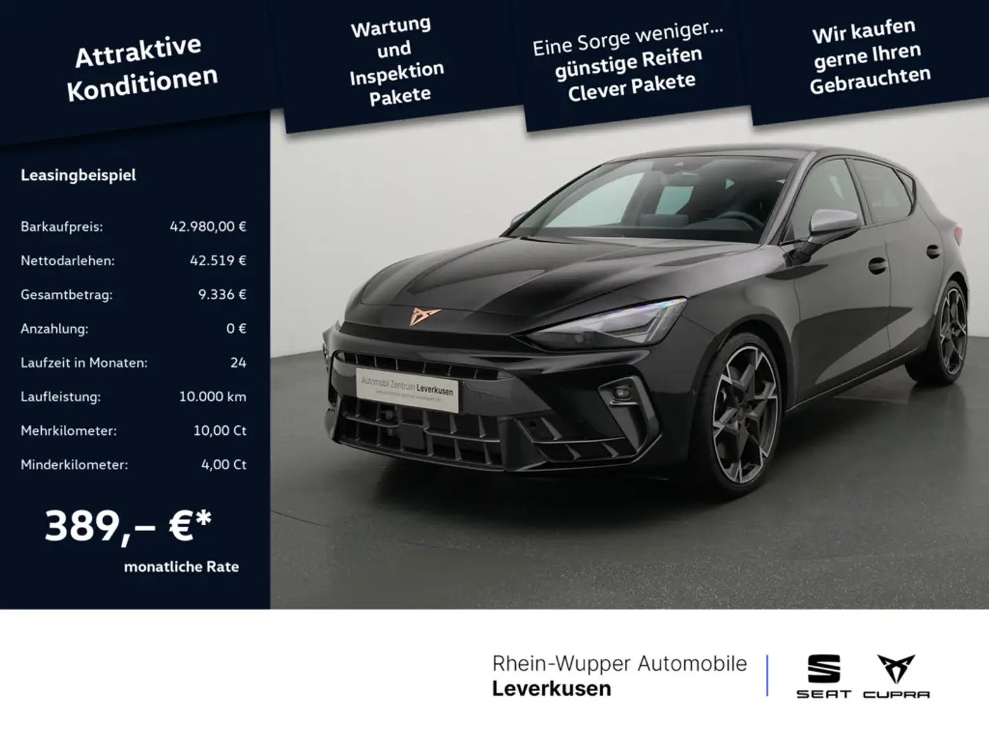 CUPRA Leon VZ 2.0 TSI ACC FACEL. PANO MATRIX-LED Zwart - 1