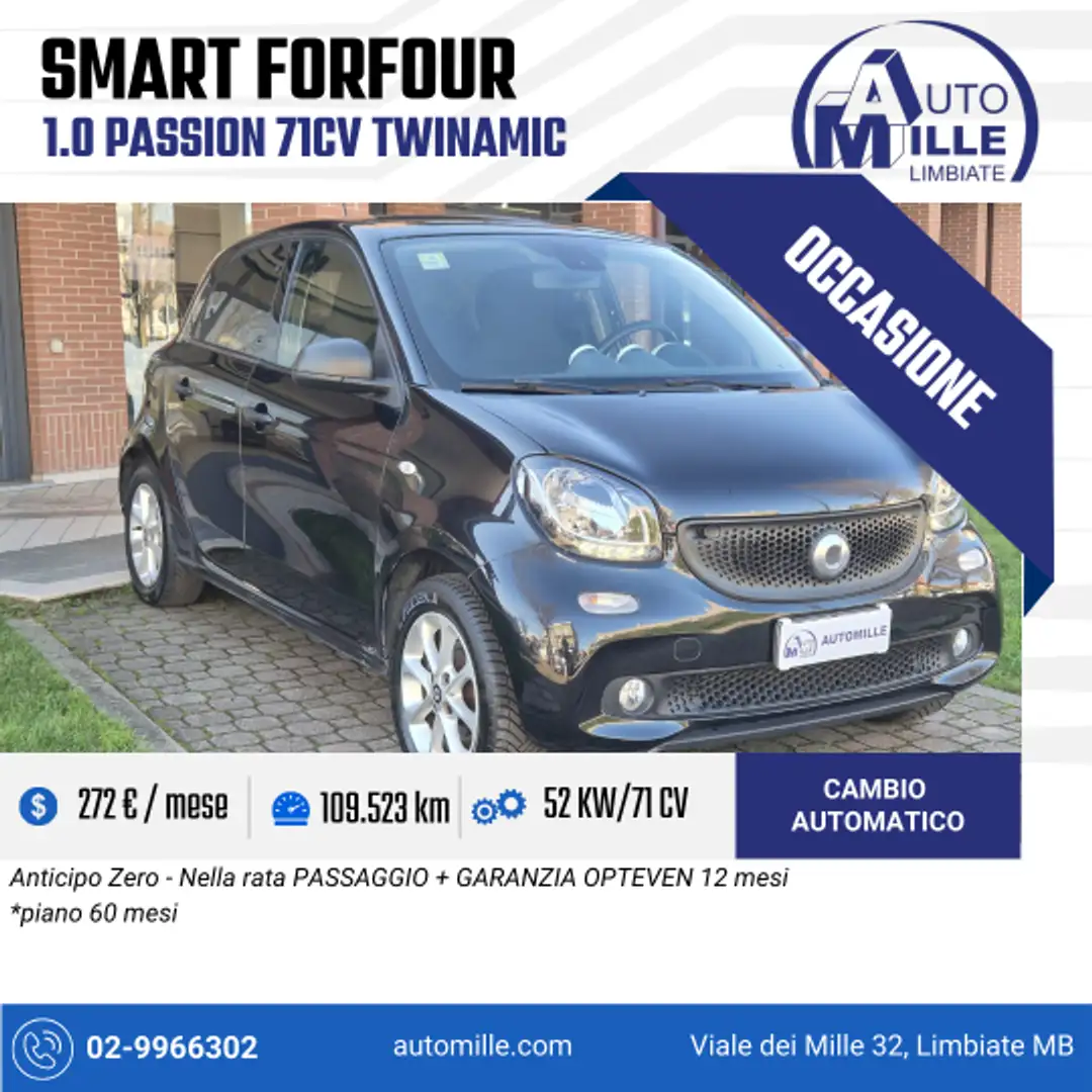 smart forFour 1.0 Passion 71cv twinamic Schwarz - 1