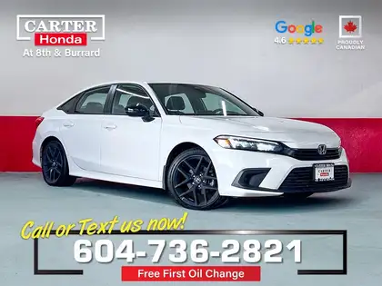 White 2024 Honda Civic Sport FWD Sedan Front-Wheel Drive Continuously Variable Transmission