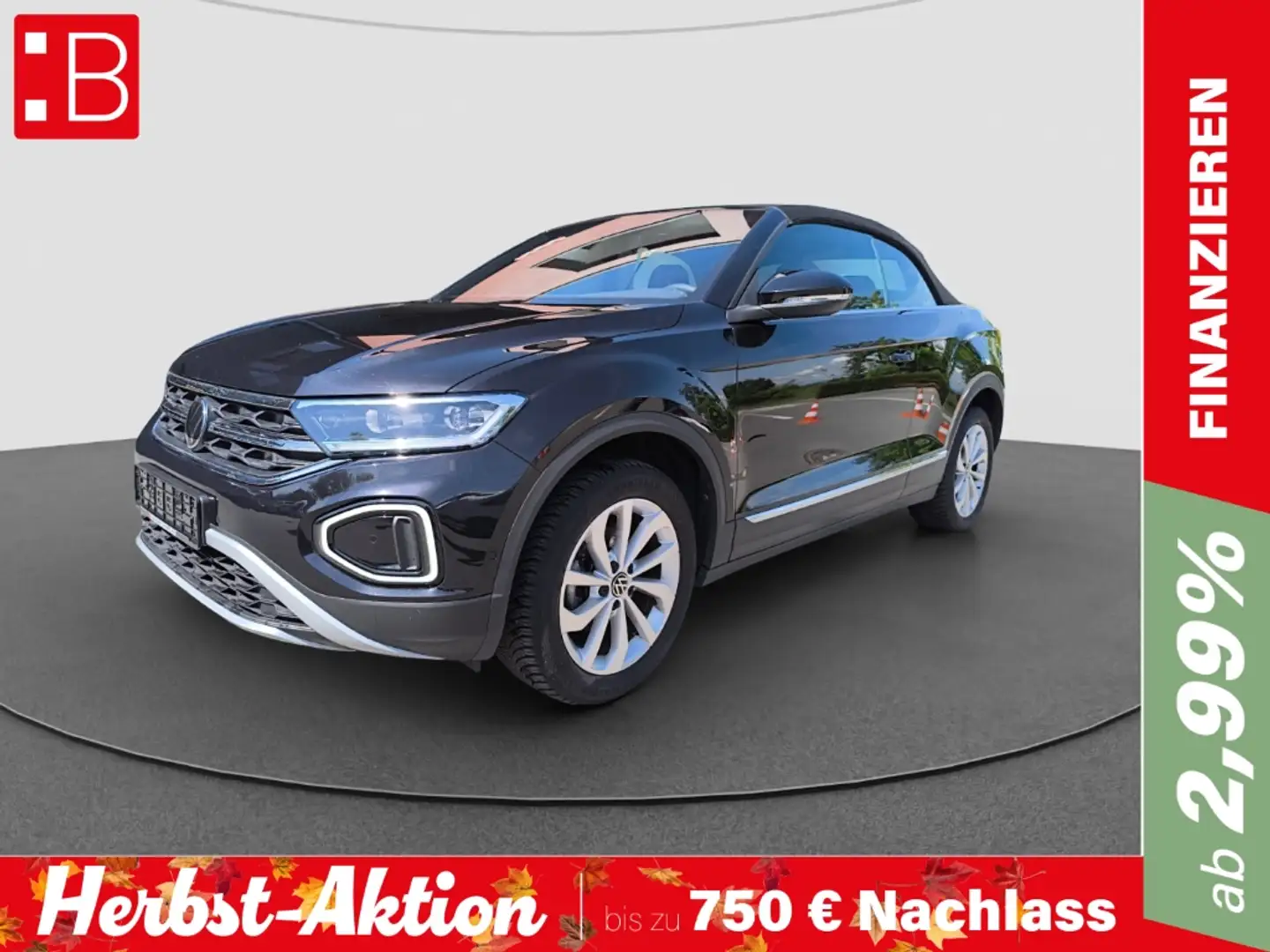 Volkswagen T-Roc Cabriolet 1.0 TSI Style VOLL LED RFK ACC SITZHEIZU Schwarz - 1