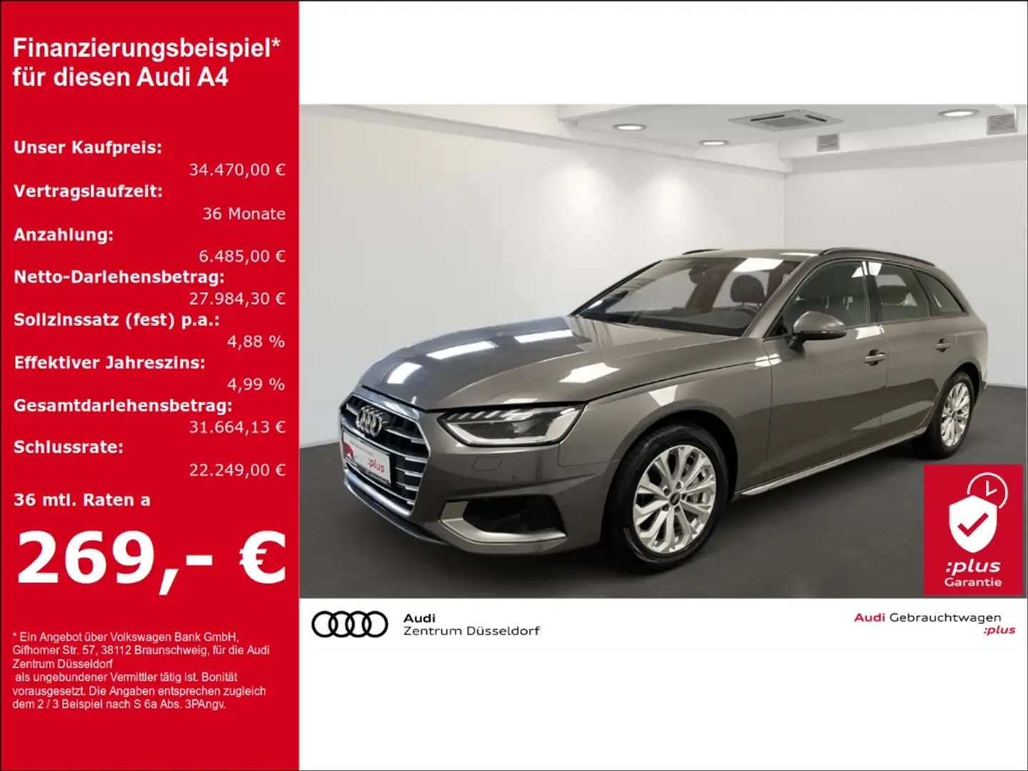 Audi A4 Avant advanced 50 TDI quattro MATRIX MMI ACC Gris - 1