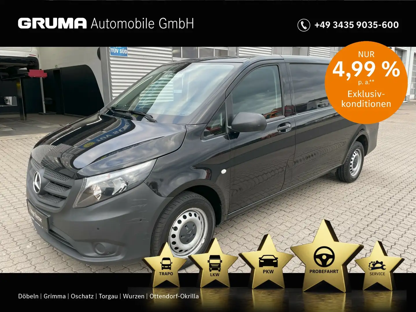 Mercedes-Benz Vito Vito 116 CDI Kasten Extralang +KLIMA+RADIO+NAVI+ Schwarz - 1